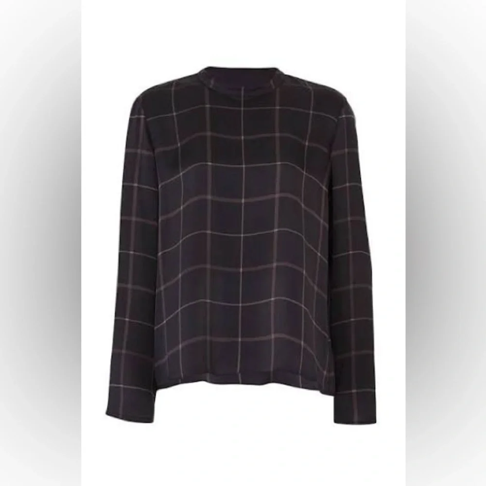Vince. grid plaid top - Picture 2 of 7